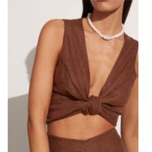 Faithfull the brand crop top linen